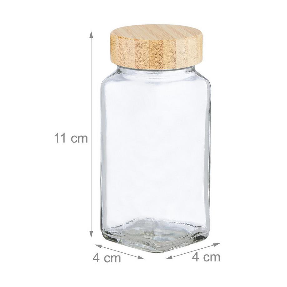 Northix  Set di barattoli per spezie con coperchio in bambù 