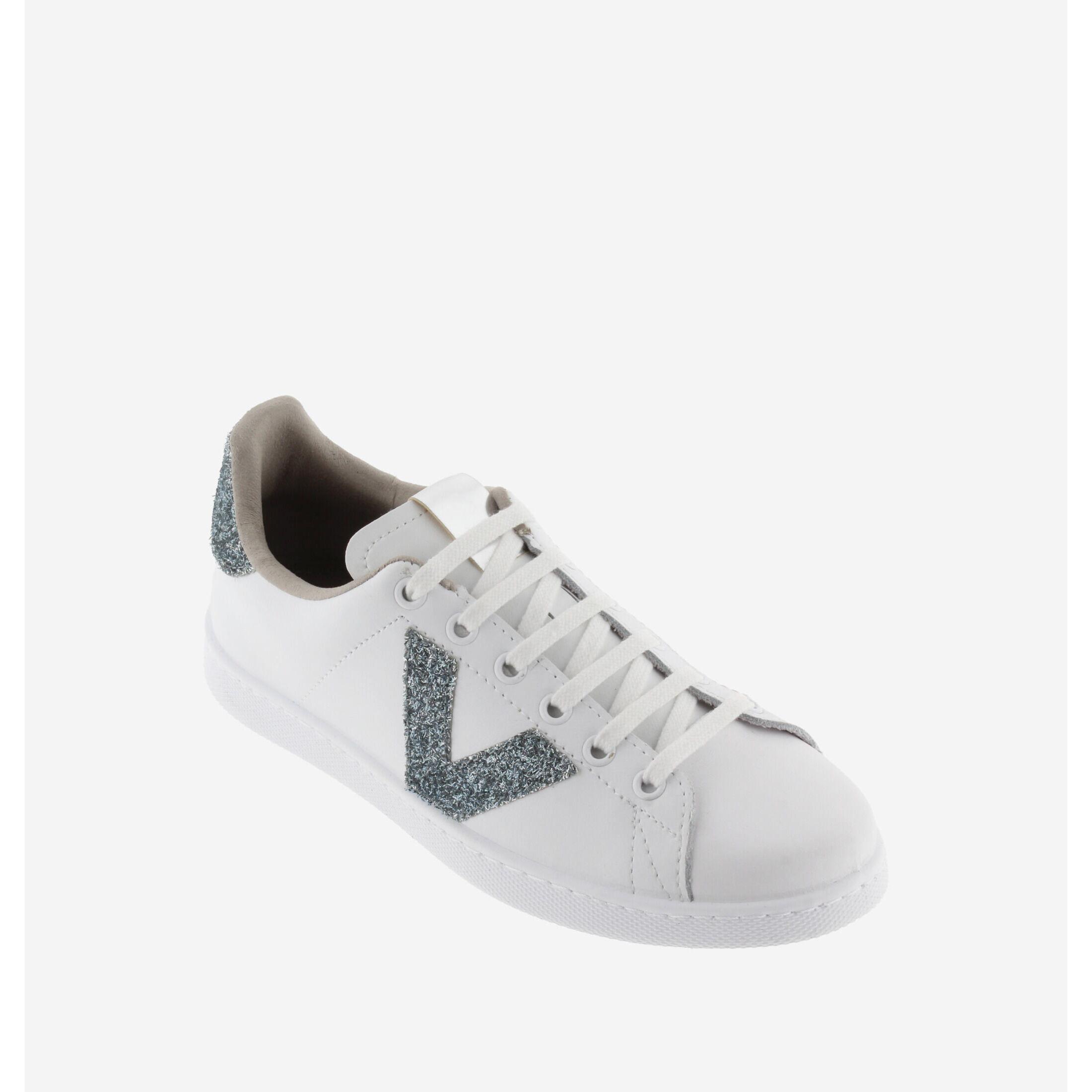 Victoria  sneakers aus leder und pailletten, damen 