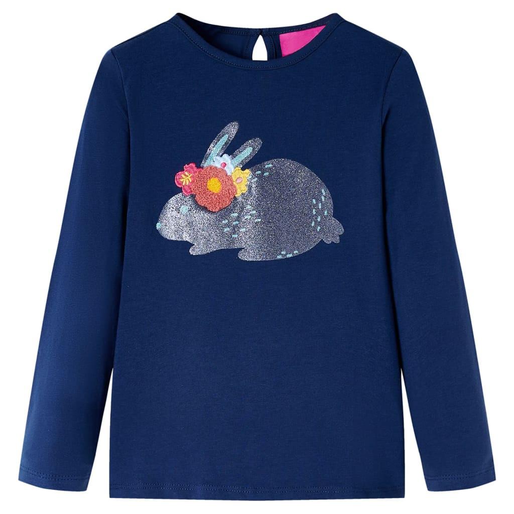 Image of Kinder Langarmshirt Baumwolle Mädchen Blau 92