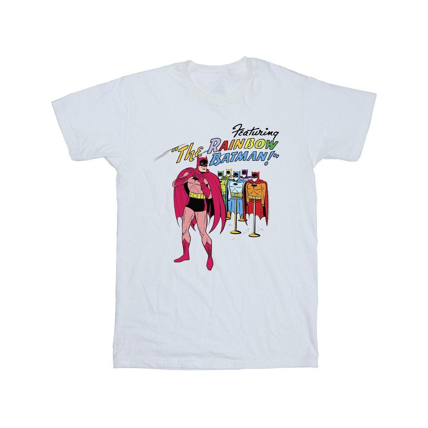 Image of Batman Comic Cover Rainbow Batman Tshirt Mädchen Weiss 140/146
