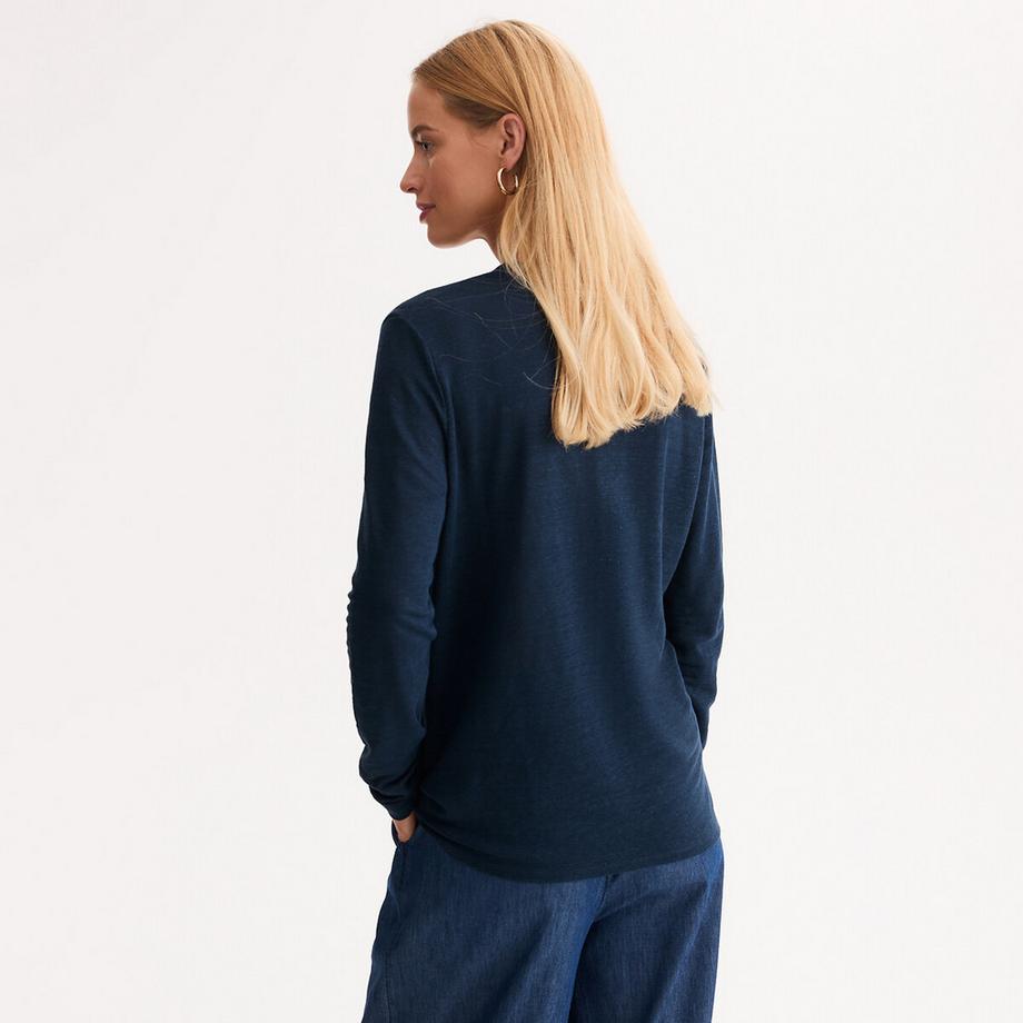 La Redoute Collections Maglietta Girocollo con Abbottonatura  