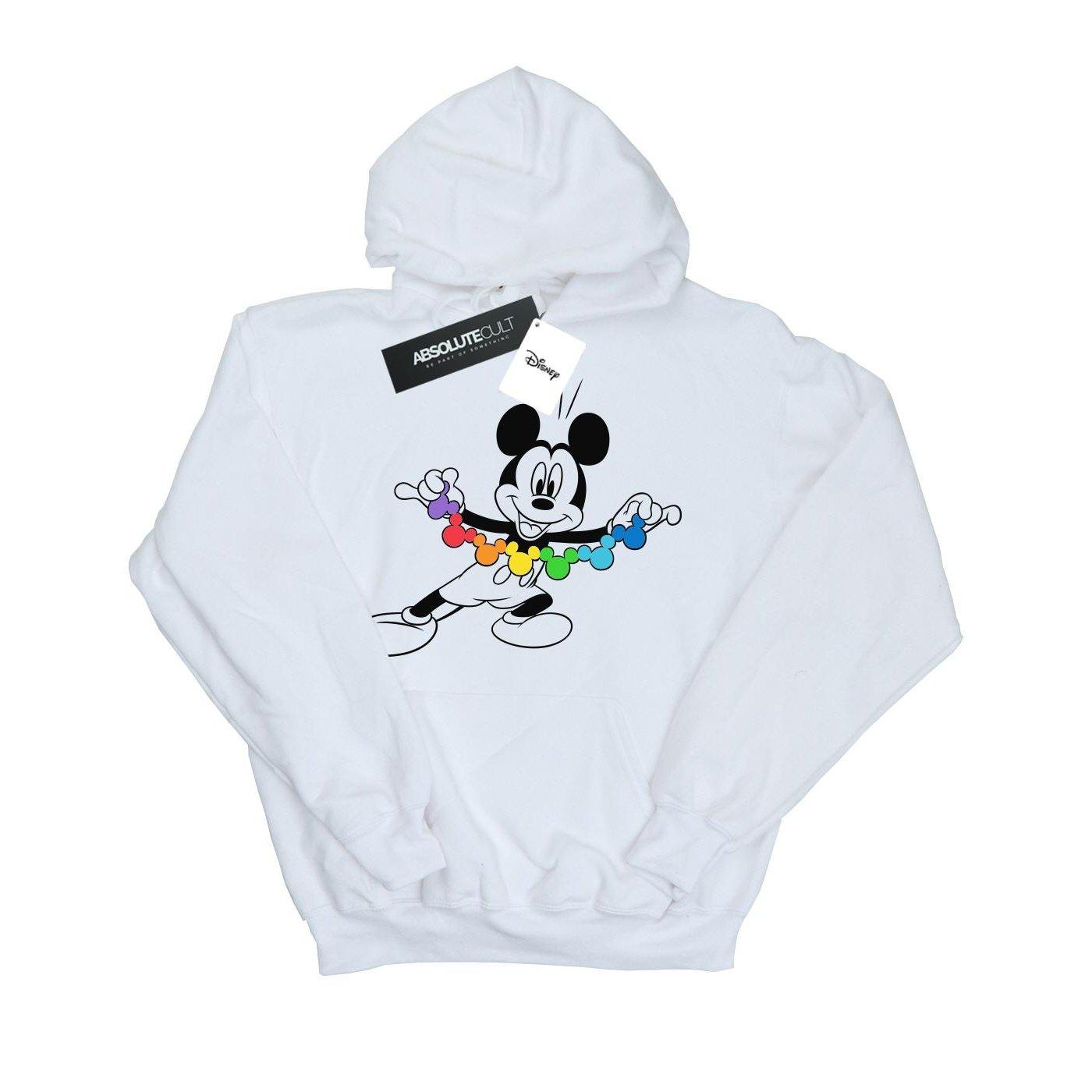 Image of Mickey Mouse Rainbow Chain Kapuzenpullover Jungen Weiss 152-158