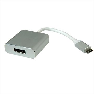 ROLINE 12.03.3220 câble vidéo et adaptateur 0,1 m USB Type-C DisplayPort Argent