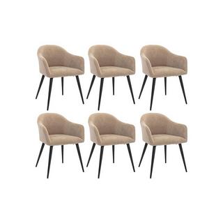 Vente-unique Stuhl 6erSet BIBO mit Armlehnen SamtOptik Metall  