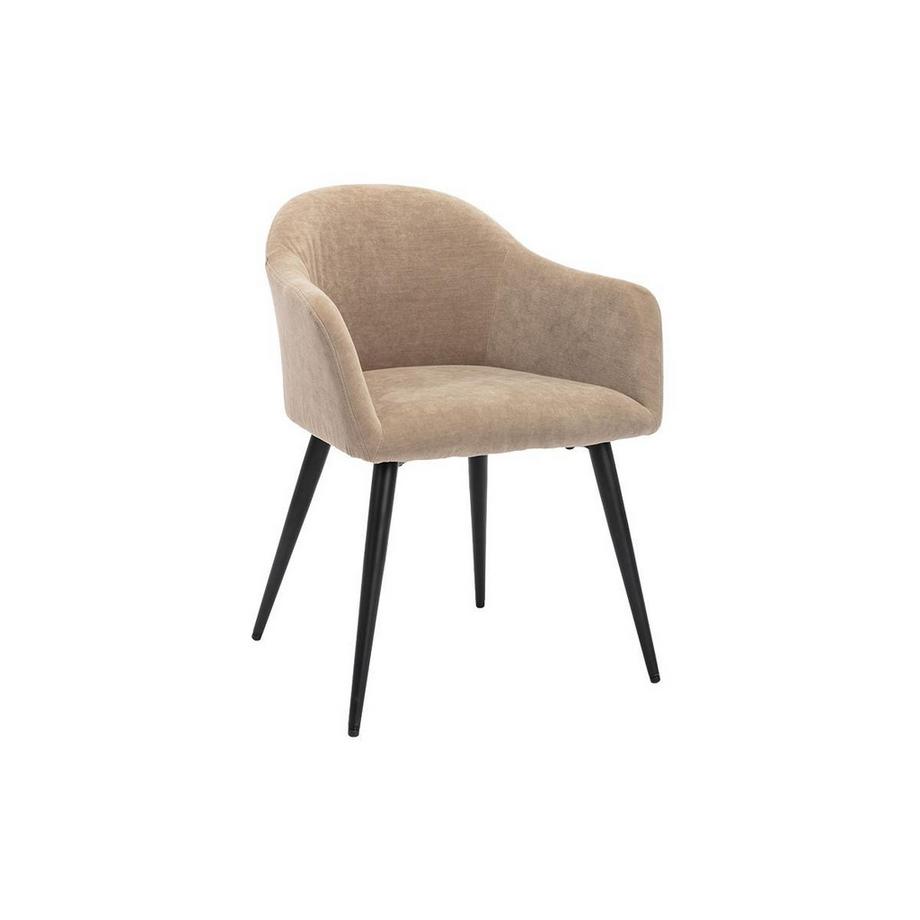 Vente-unique Lot de 6 chaises BIBO avec accoudoirs Effet velours métal  