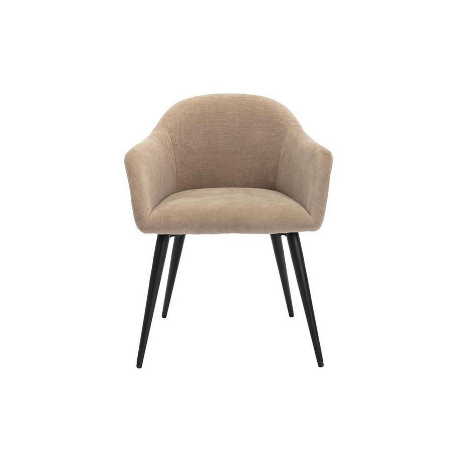 Vente-unique Lot de 6 chaises BIBO avec accoudoirs Effet velours métal  