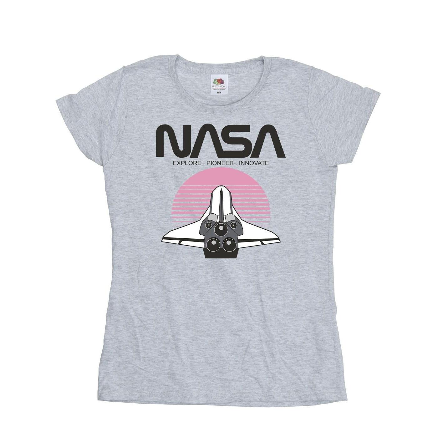 Image of Space Shuttle Sunset Tshirt Damen Grau XXL