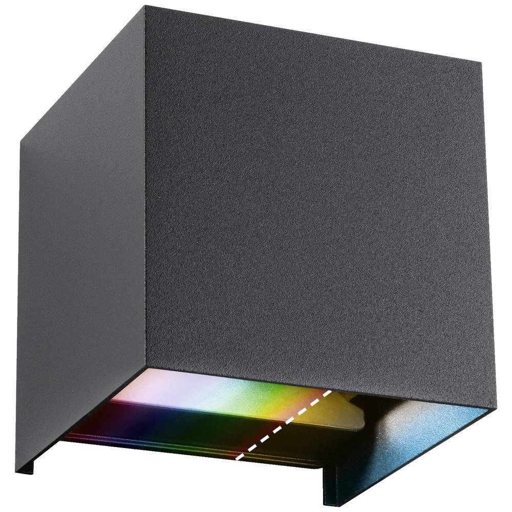 Image of House LED Aussenwandleuchte Smart Home Zigbee Cybo IP44 eckig 100x100mm RGBW 2x2.5W 2x150lm 230V House LED Aussenwandleuchte Smart Home Zigbee Cybo IP44 eckig 100x100mm RGBW 2x2.5W 2x150lm 230V