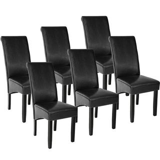 Tectake Lot de 6 chaises aspect cuir  