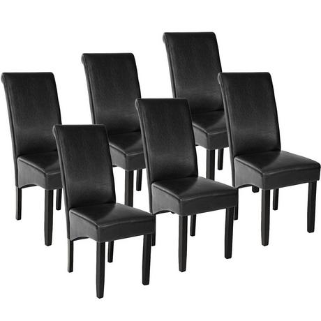 Tectake Lot de 6 chaises aspect cuir  