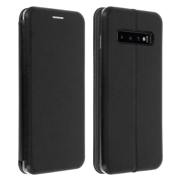 Avizar  Flip Book Cover Galaxy S10 Schwarz 