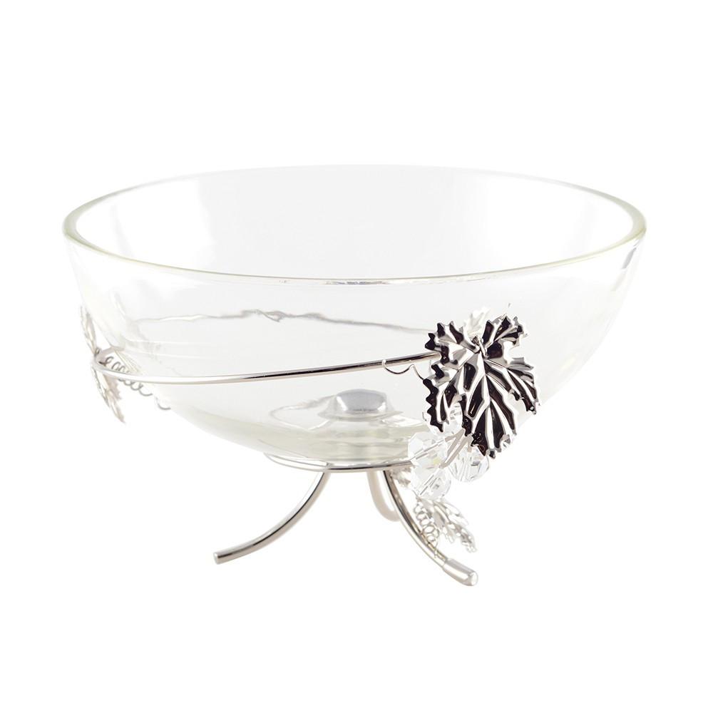 Aulica  COUPE DECORATIVE ARGENT FEUILLE DE VIGNE 25X25X17CM 