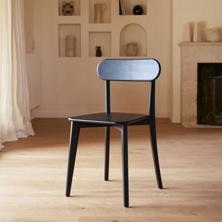 Tikamoon Ensemble de 2 Chaises en chêne massif black Abel  