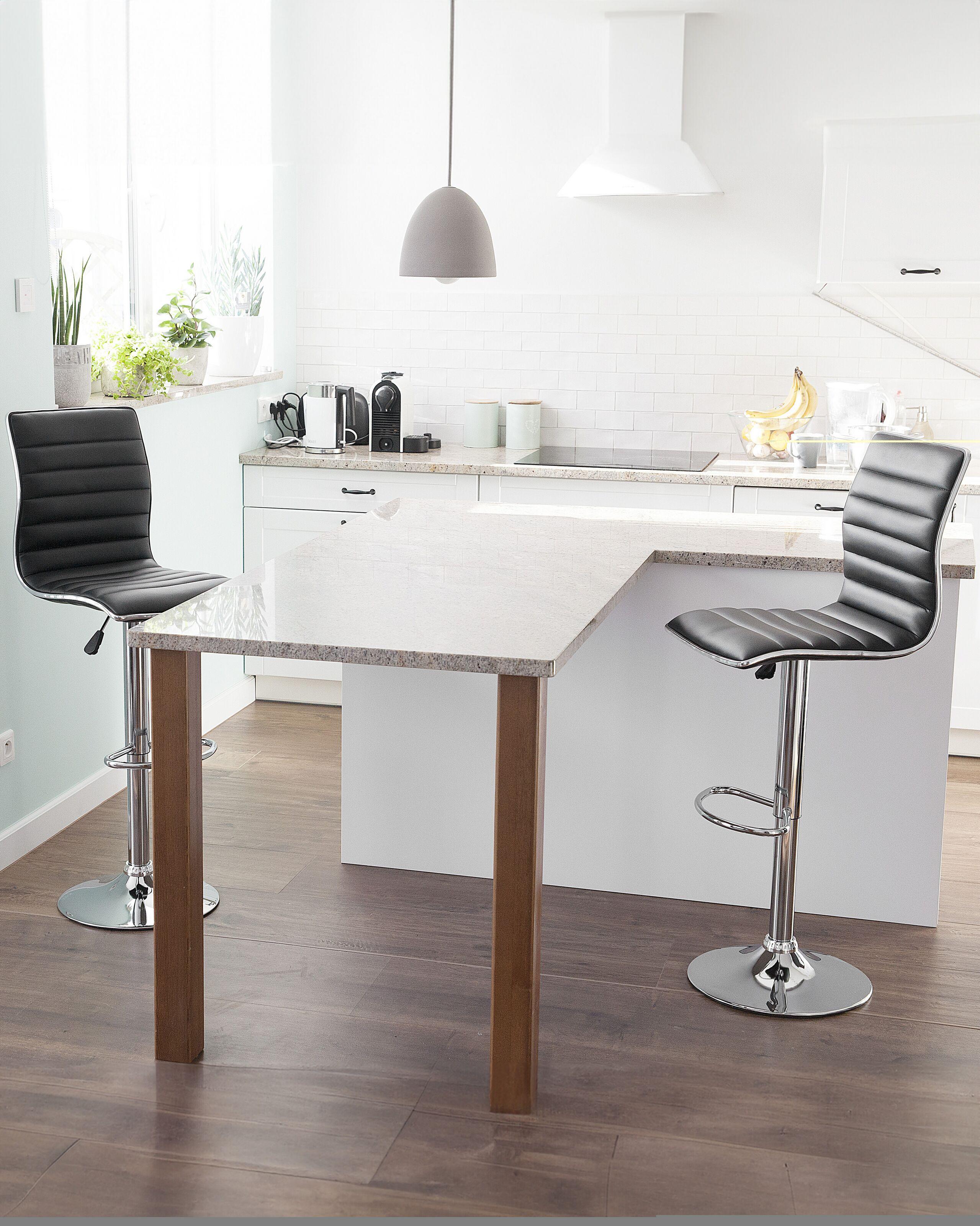 Beliani Lot de 2 chaises de bar en Cuir PU Moderne LUCERNE  