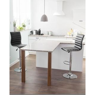 Beliani Lot de 2 chaises de bar en Cuir PU Moderne LUCERNE  