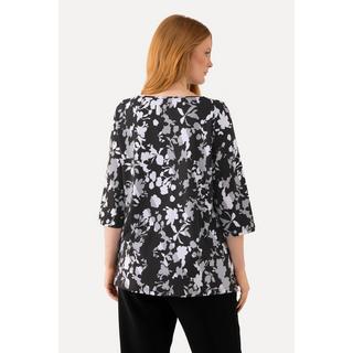 Ulla Popken  Shirt, Pima Cotton, A-Linie, Rundhals, 3/4-Arm 