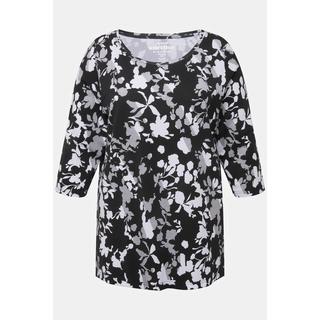 Ulla Popken  Shirt, Pima Cotton, A-Linie, Rundhals, 3/4-Arm 