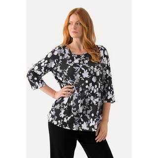 Ulla Popken  Shirt, Pima Cotton, A-Linie, Rundhals, 3/4-Arm 