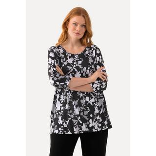 Ulla Popken  Shirt, Pima Cotton, A-Linie, Rundhals, 3/4-Arm 