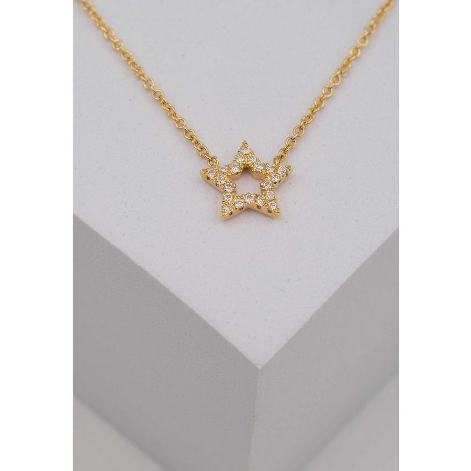 MUAU Schmuck  Bracelet Stern Gelbgold 750 Brillanten 0.07ct. 19cm 