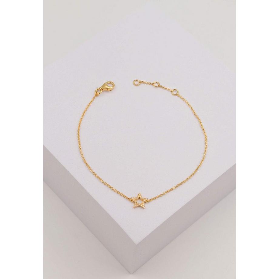 MUAU Schmuck  Bracelet Stern Gelbgold 750 Brillanten 0.07ct. 19cm 