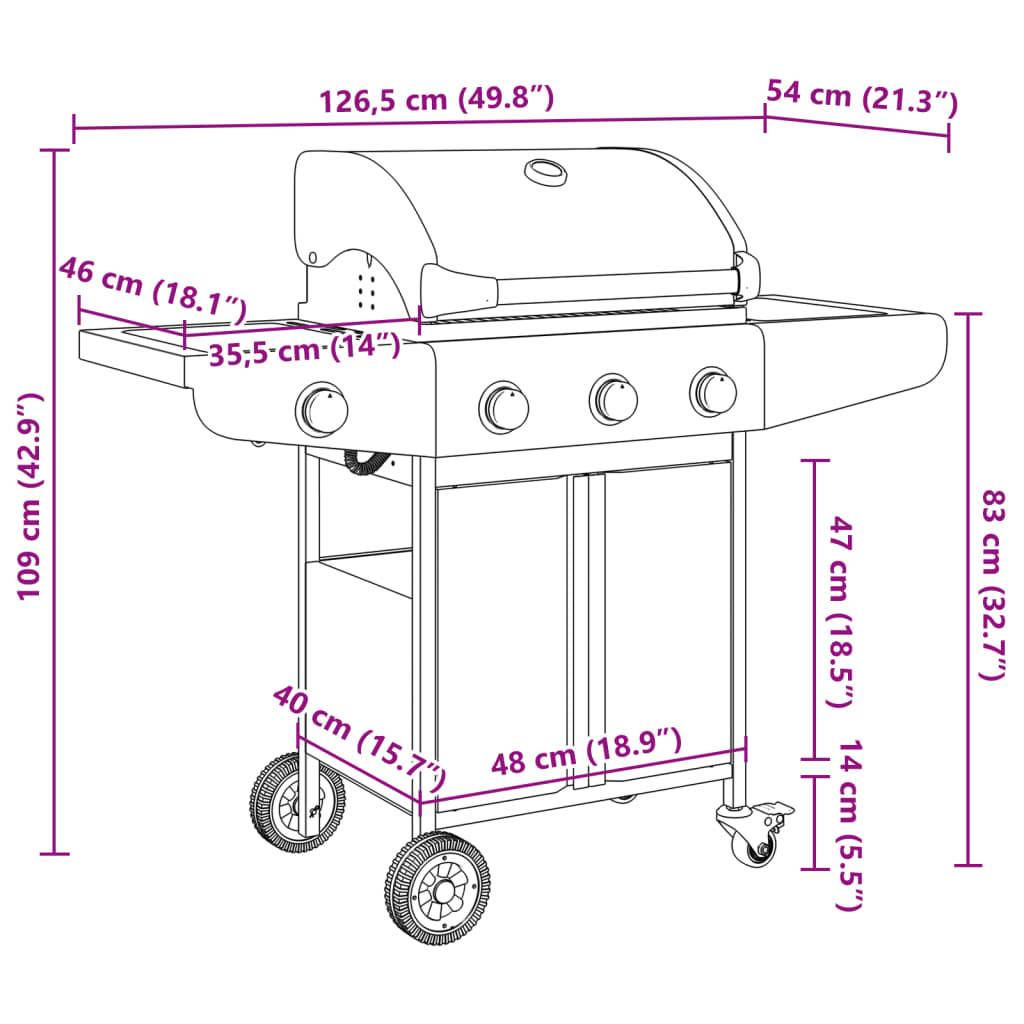 VidaXL Gasgrill stahl  