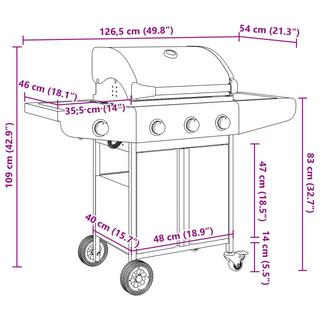 VidaXL Gasgrill stahl  