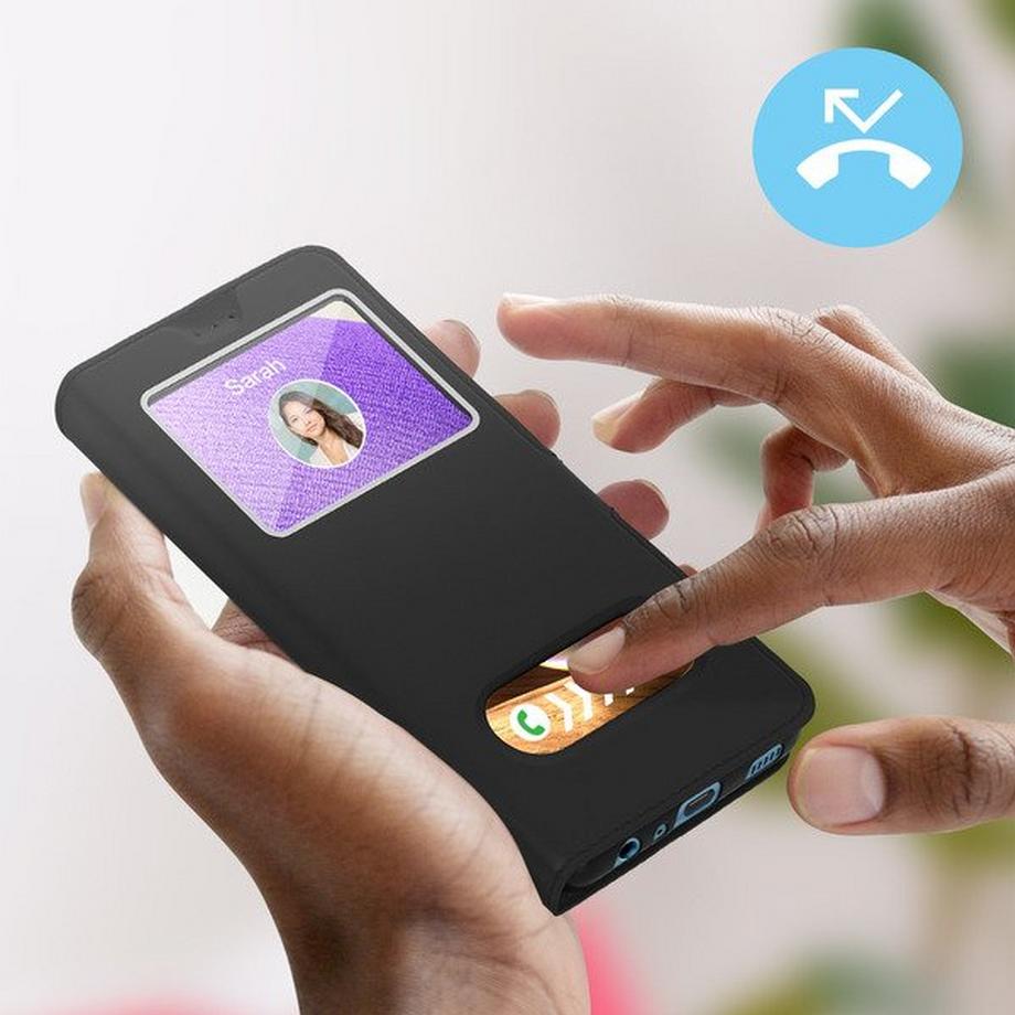 Avizar  Étui Fenêtre Samsung Galaxy A32 4G Noir 