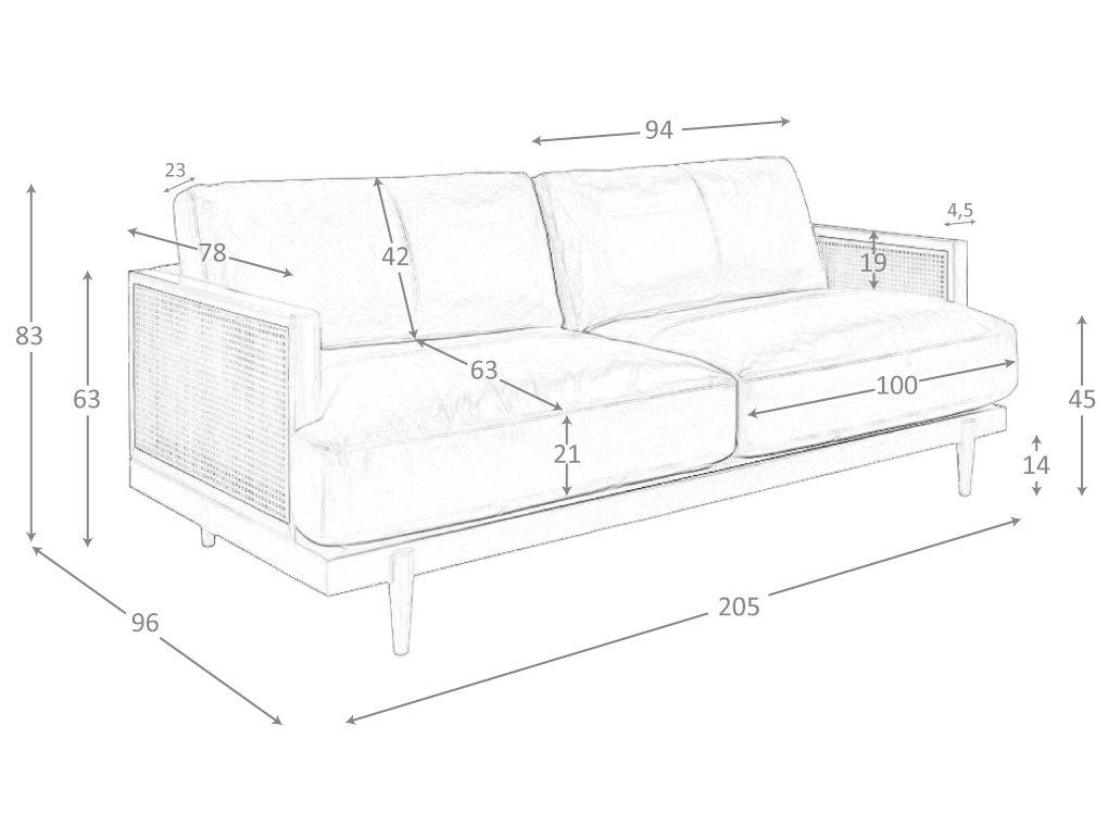 ANGEL CERDA 3-Sitzer-Sofa aus em Leder  