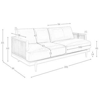 ANGEL CERDA 3-Sitzer-Sofa aus em Leder  