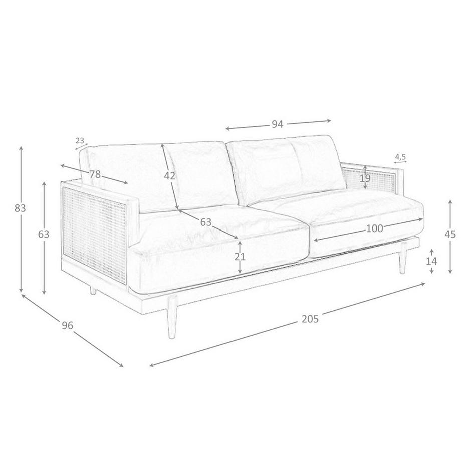 ANGEL CERDA 3-Sitzer-Sofa ausem Leder  