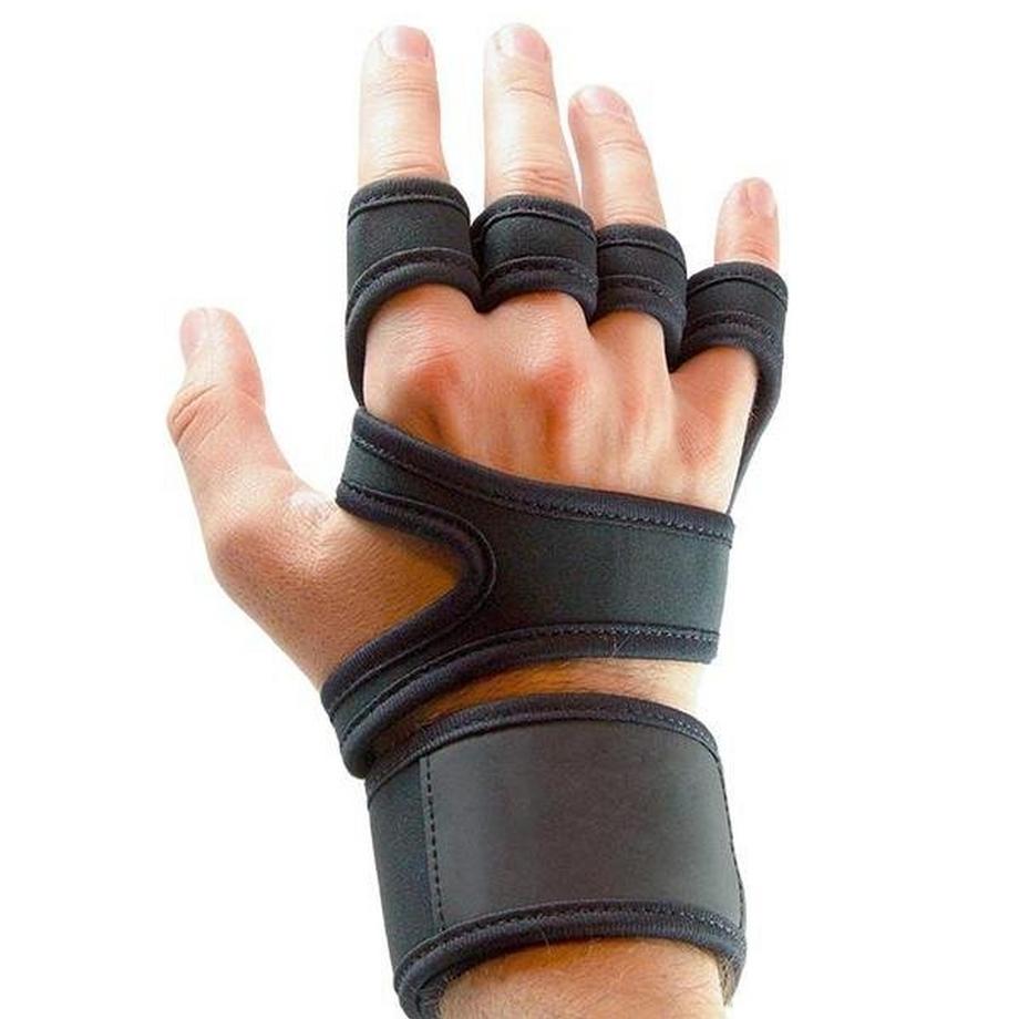 eStore  Trainingshandschuhe mit Handgelenkstütze - Schwarz - L 