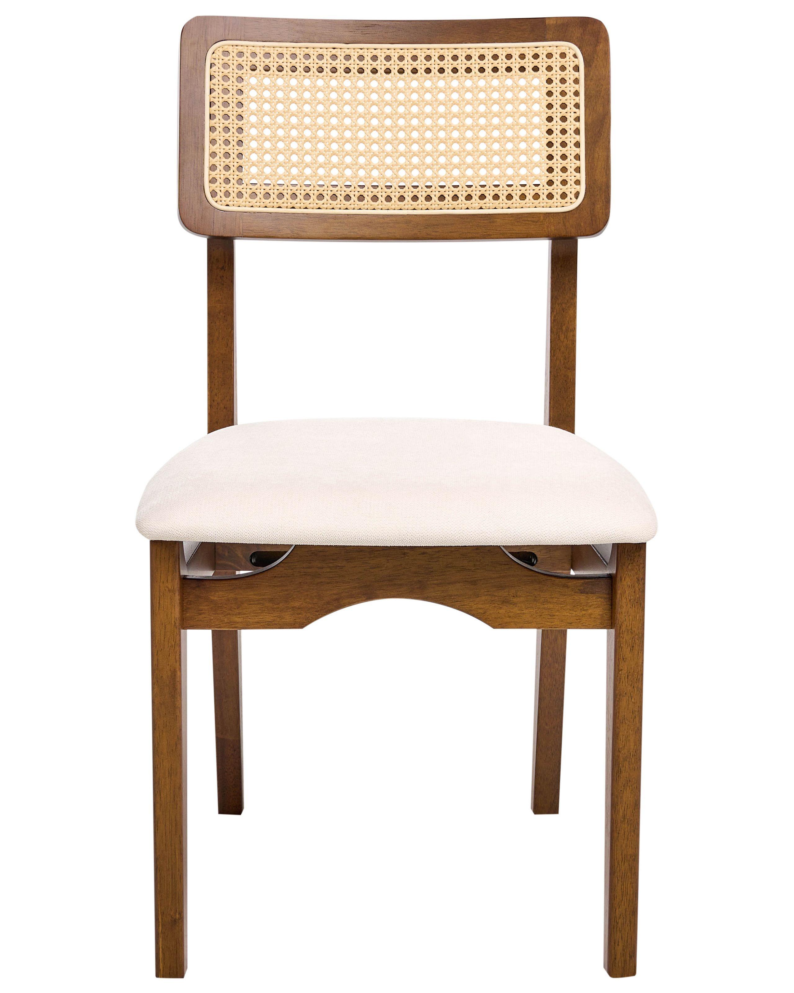 Beliani Lot de 2 chaises de salle à manger en Bois d'hévéa Rétro RUBONIA  