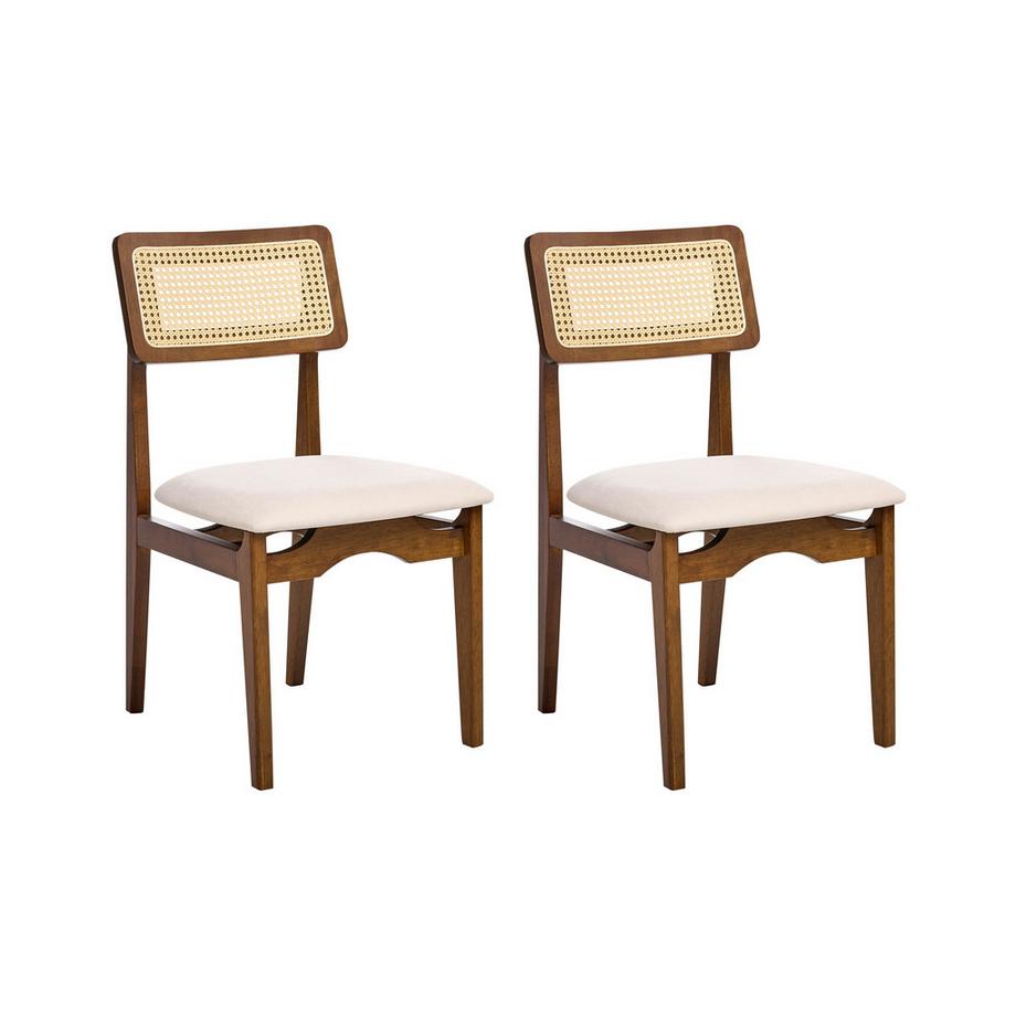 Lot de 2 chaises de salle à manger en Bois d\'hévéa Rétro RUBONIA
