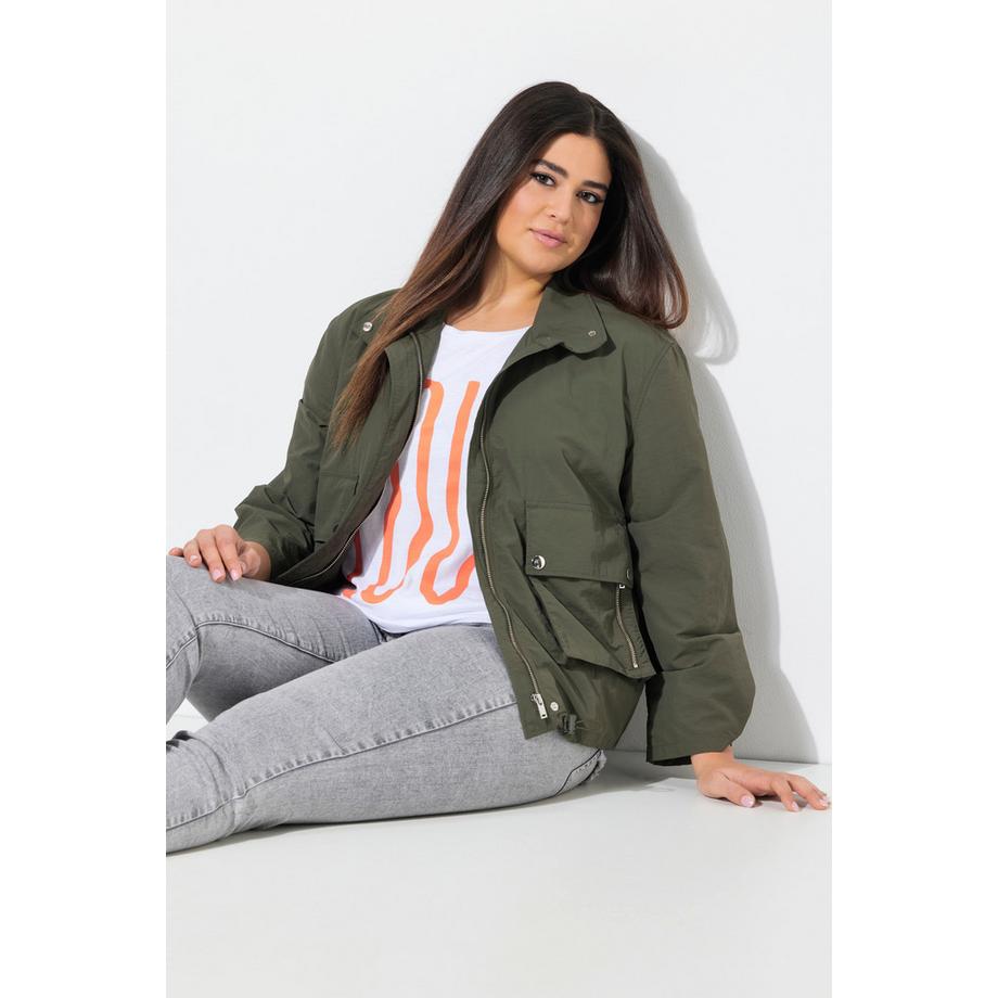 Ulla Popken Giacca Blouson Grandi Tasche Coulisse Orlo  