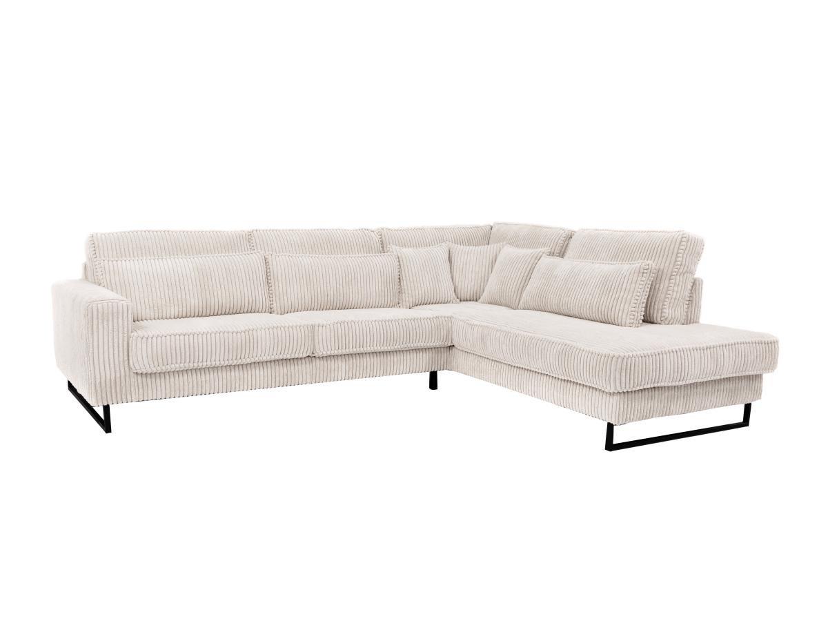 Image of Großes Ecksofa - Ecke rechts - Cord - Beige - TESSIO von Großes Ecksofa - Ecke rechts - Cord - Beige - TESSIO von Maison Céphy