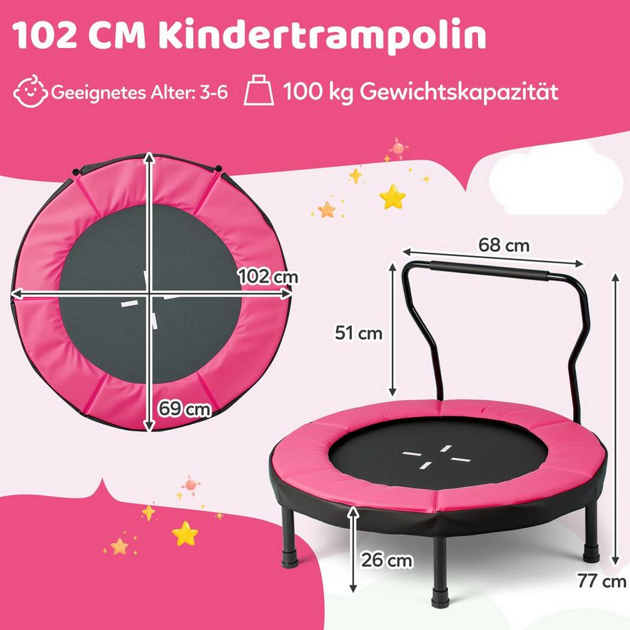 Northix Trampolino per bambini con maniglia  