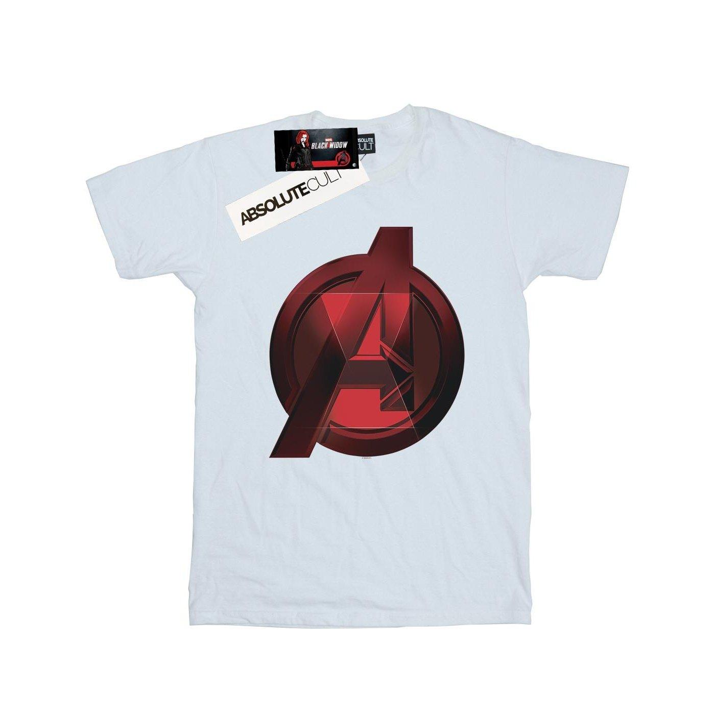 Image of Black Widow Movie Avengers Logo Tshirt Herren Weiss L