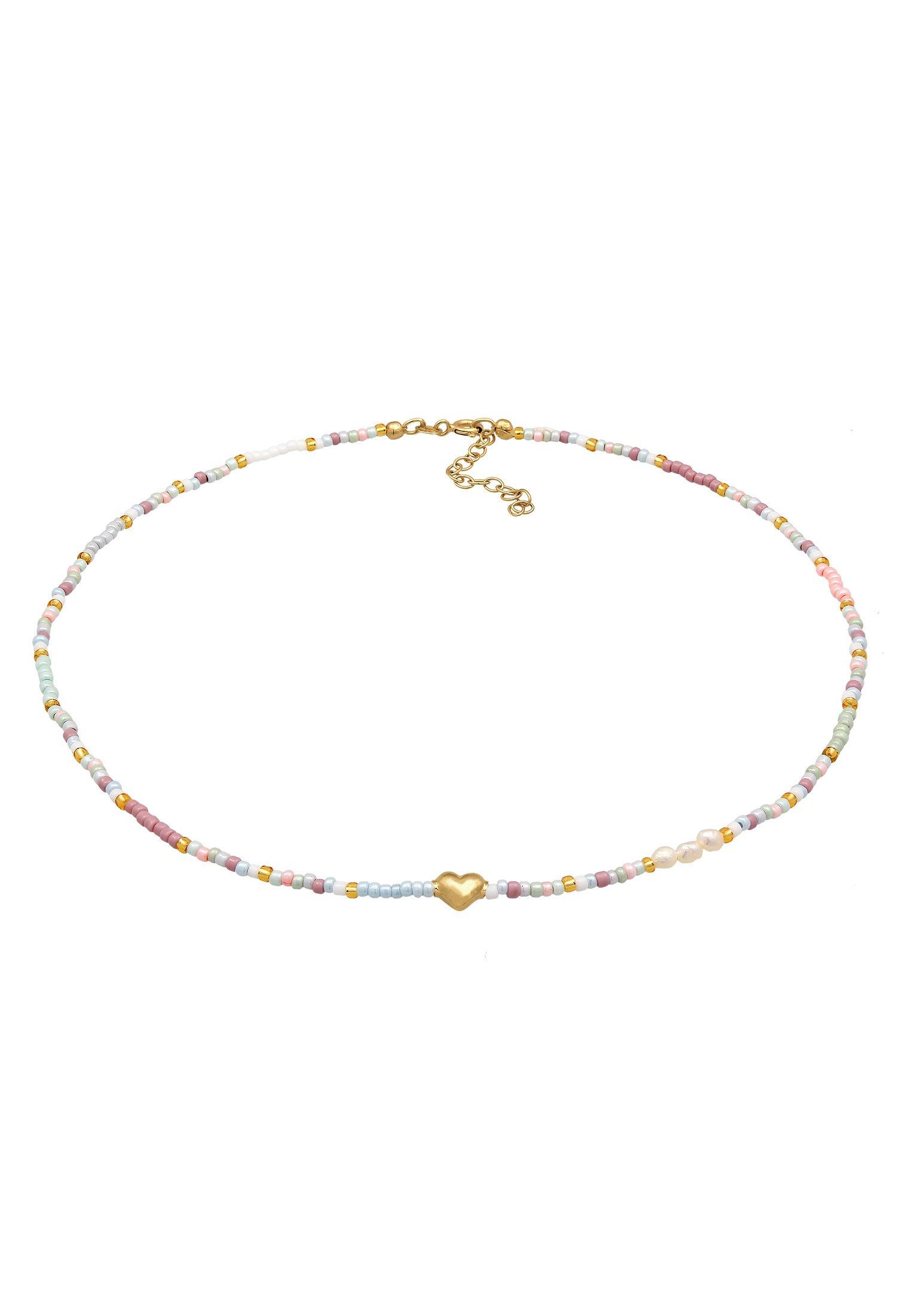Image of Elli Halskette Choker Glas Beads Herz - 36cm