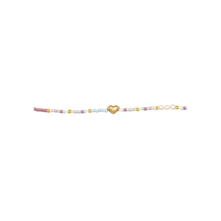 Elli  Halskette Choker Glas Beads Herz 
