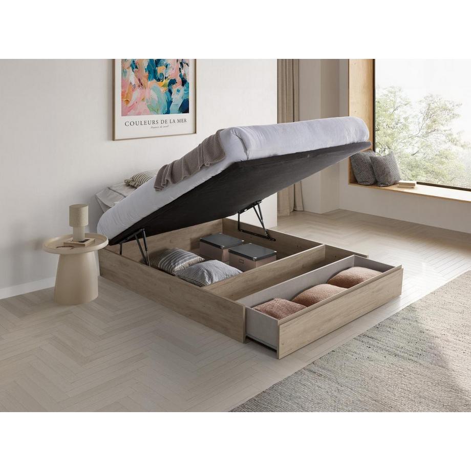 Ysmée Sommier coffre avec tiroir 140 x 190 cm - Naturel clair - HESTIA de YSMÉE  