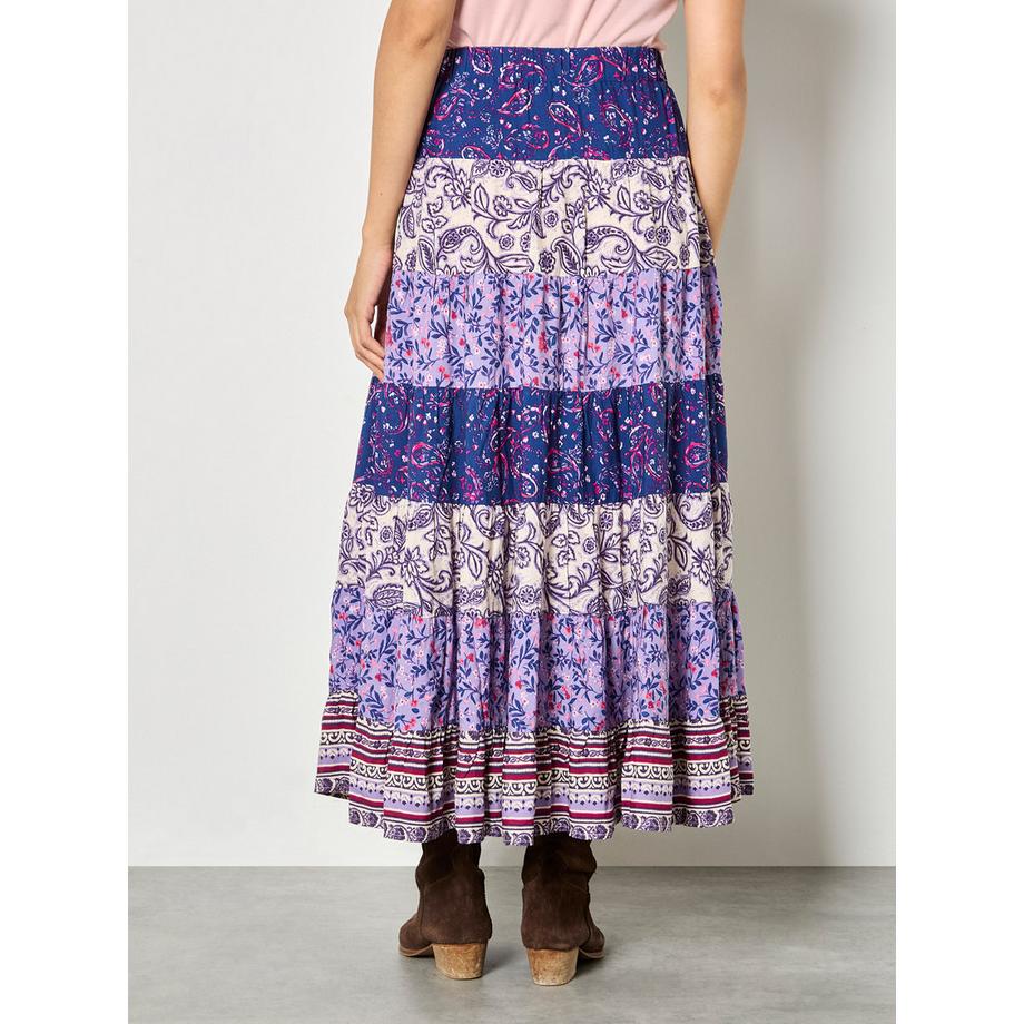 APRICOT Maxirock Patchwork Print Stufen  