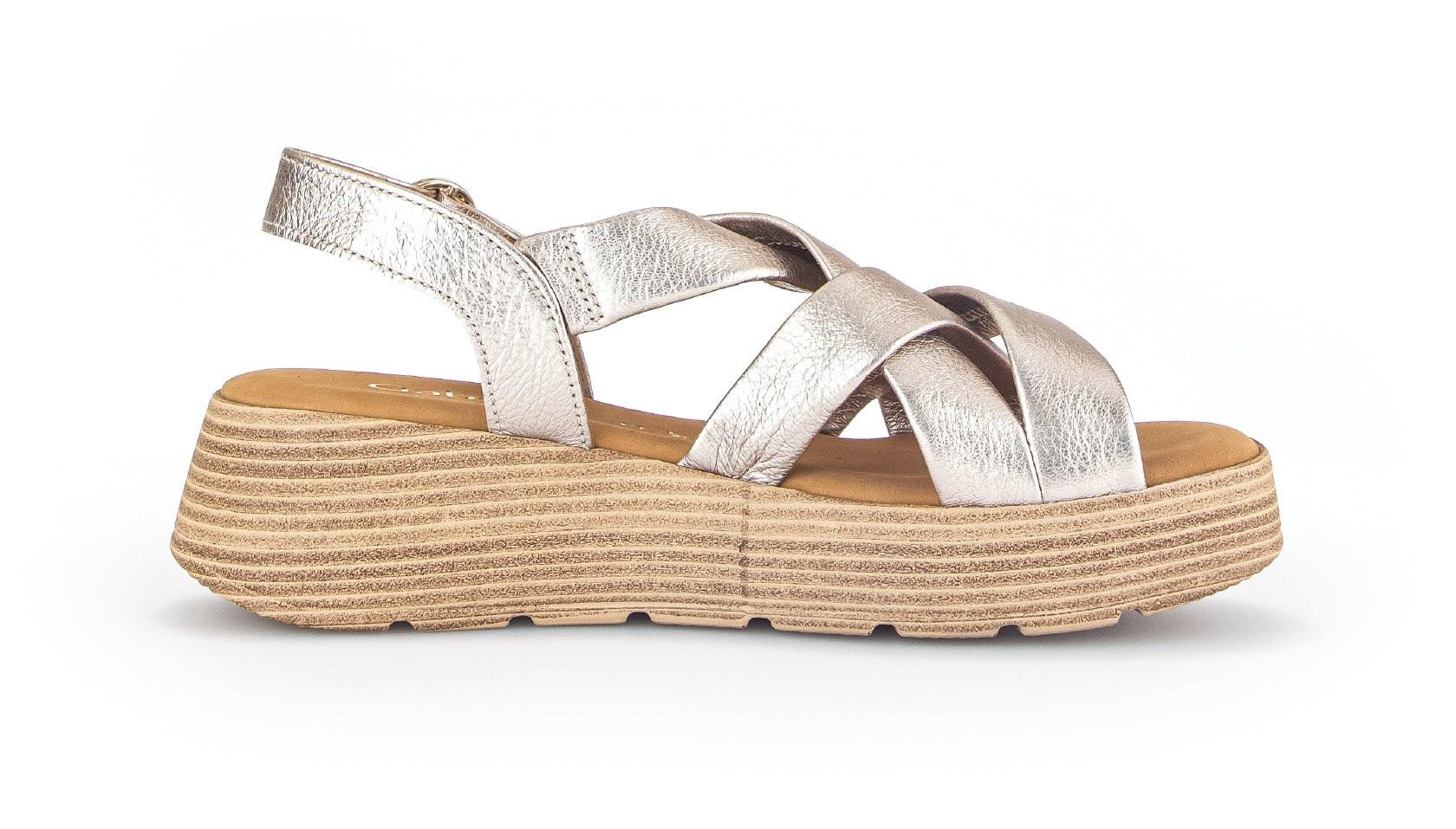 Image of Leder Sandale Damen Silber 41