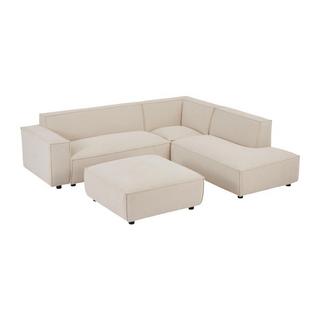 PASCAL MORABITO Großes Ecksofa & Hocker - Ecke rechts - Cord - Beige - BORORE  