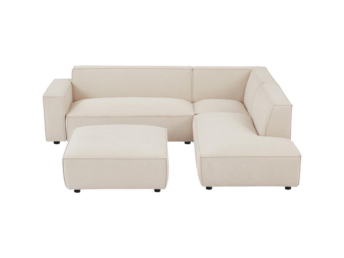 PASCAL MORABITO Großes Ecksofa & Hocker - Ecke rechts - Cord - Beige - BORORE  