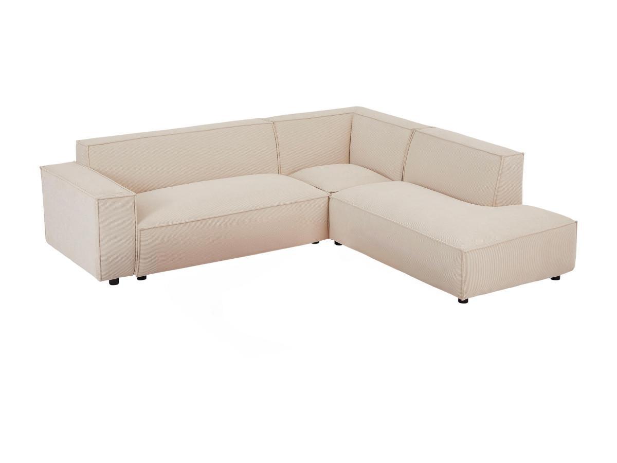 PASCAL MORABITO Großes Ecksofa & Hocker - Ecke rechts - Cord - Beige - BORORE  