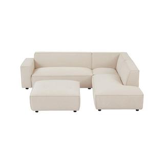 PASCAL MORABITO Großes Ecksofa & Hocker - Ecke rechts - Cord - Beige - BORORE  