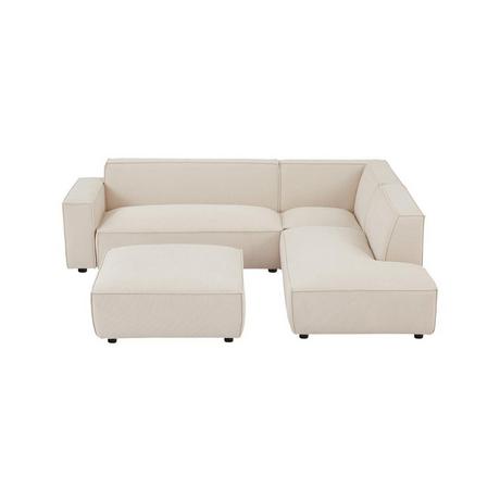 PASCAL MORABITO Großes Ecksofa & Hocker - Ecke rechts - Cord - Beige - BORORE  