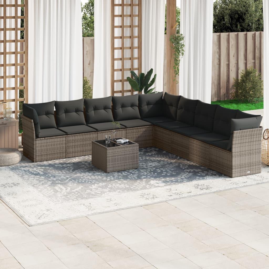 VidaXL set divano da giardino Polirattan  