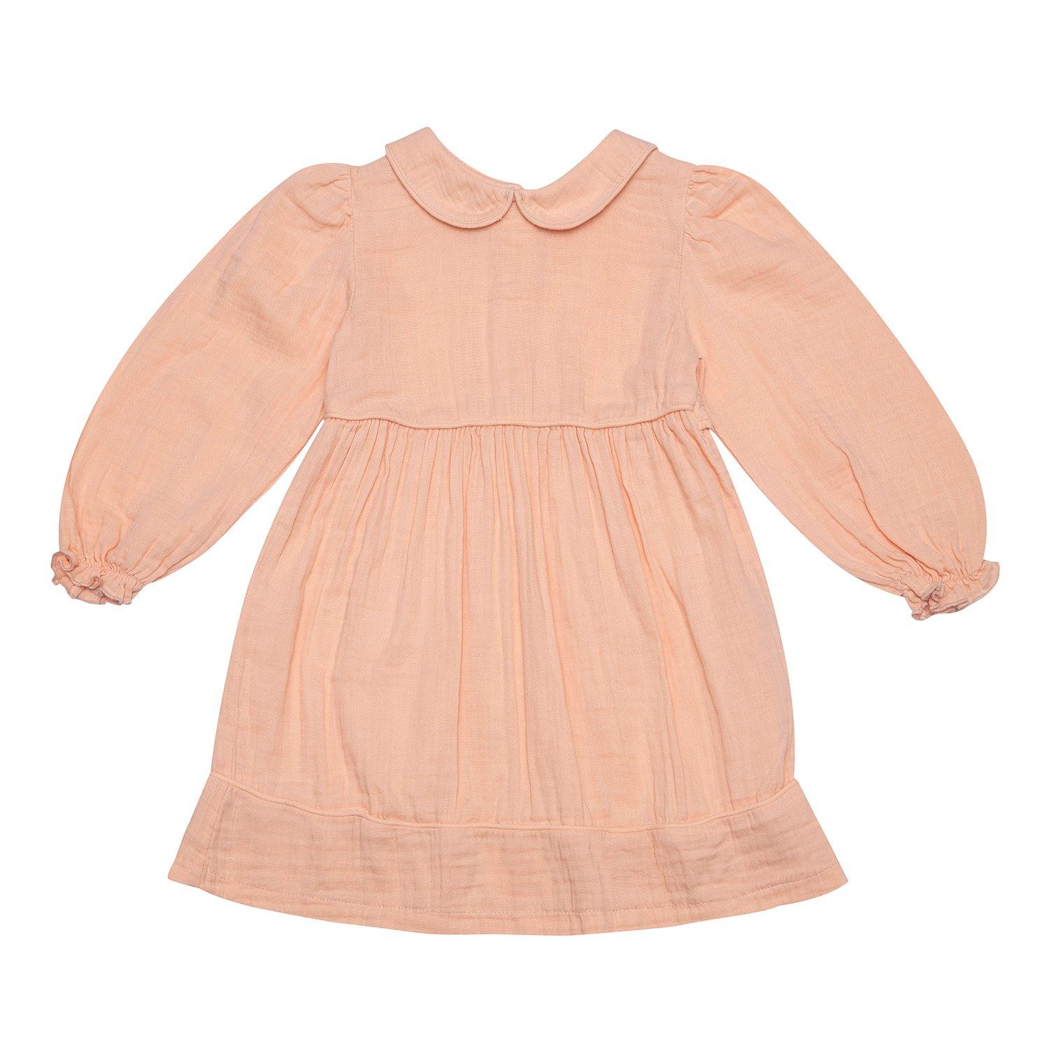 Image of Langarmkleid Muslin Mädchen Lachs 18-24M